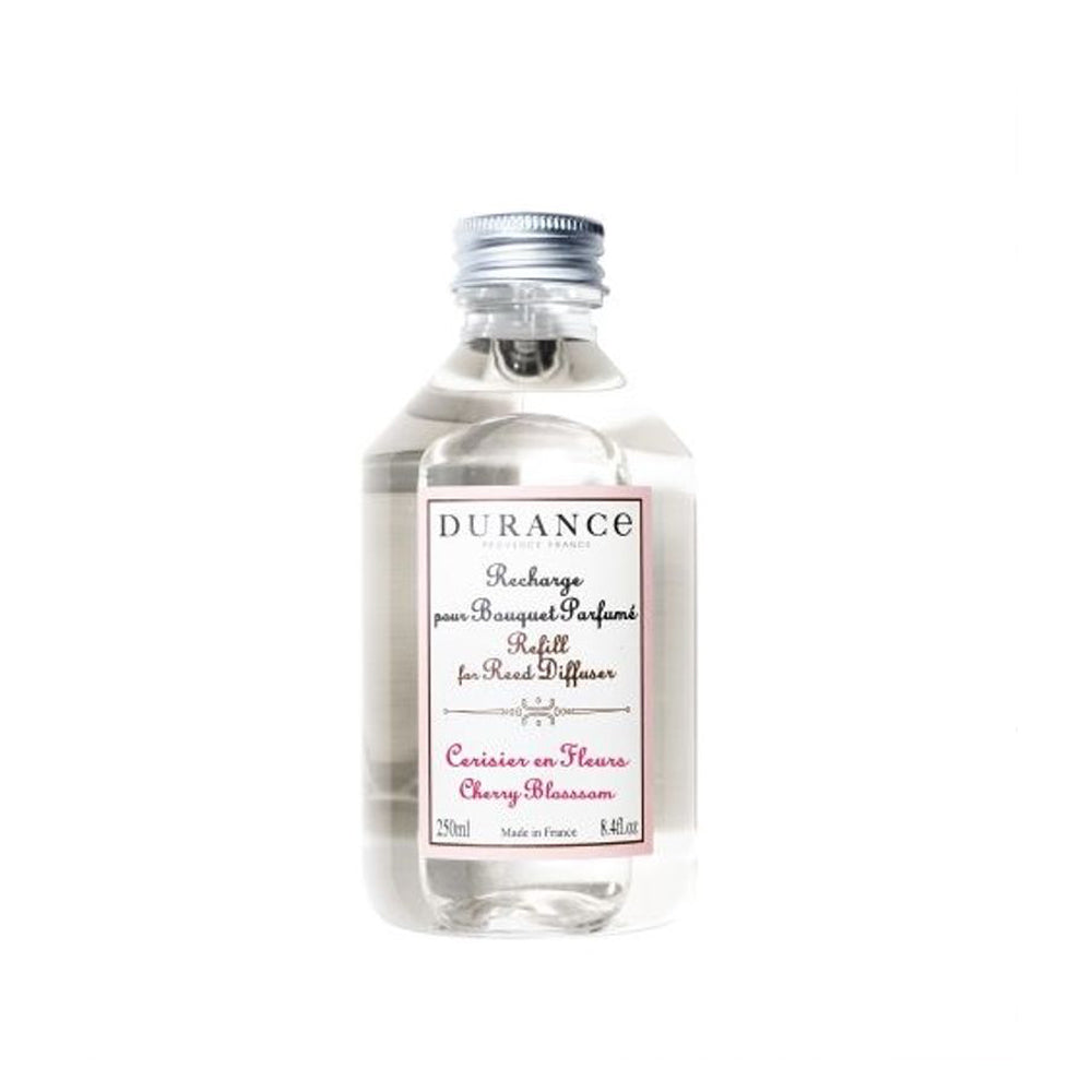 250 ml Durance navulling voor geurstokjes in de geur Cherry Blossom.