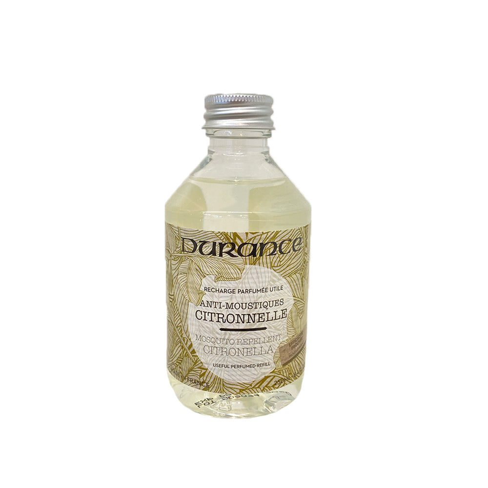 250 ml Durance navulling voor geurstokjes in de geur Citronella.