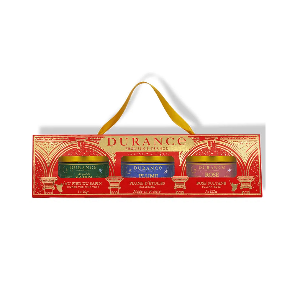 Durance - Triopack Geurkaarsen - Under The Pine Tree, Ballerina, Sultan Rose