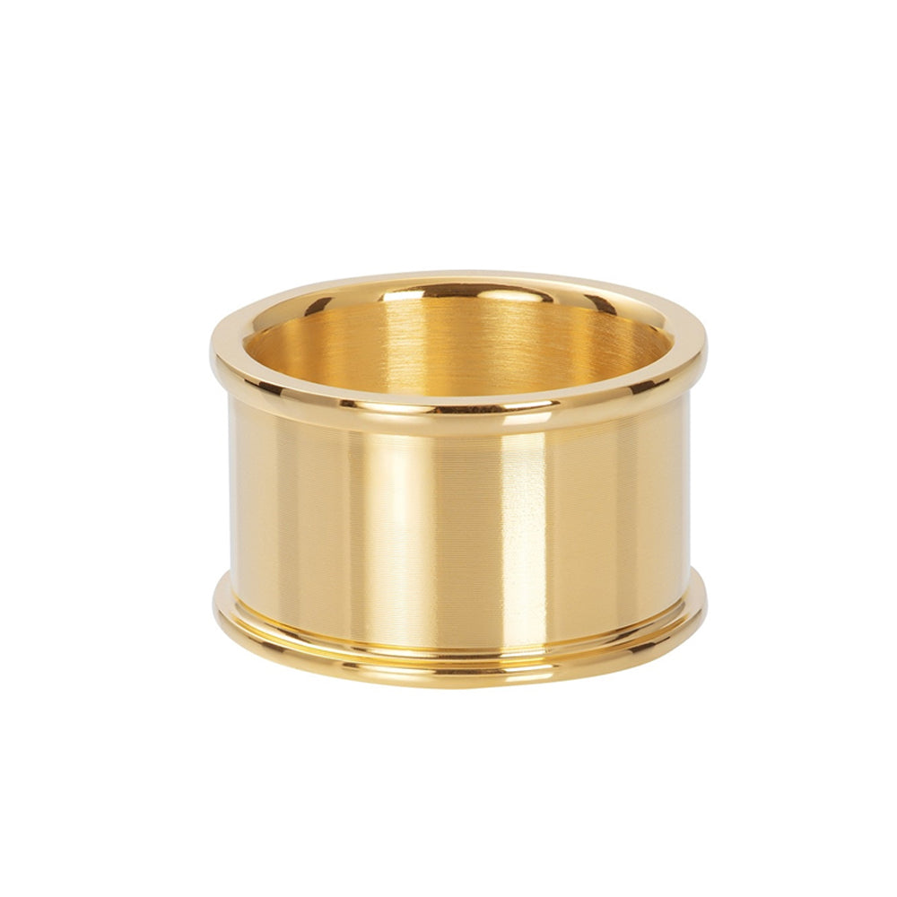 Goudkleurige IXXXI basisring voor dames in 12 mm breedte.