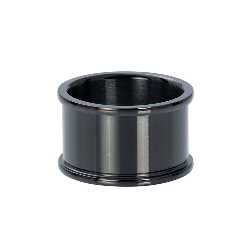 Zwarte IXXXI basisring voor dames in 12 mm breedte.