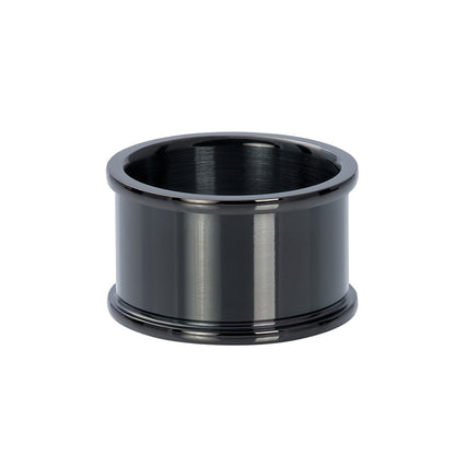 Zwarte IXXXI basisring voor dames in 12 mm breedte.