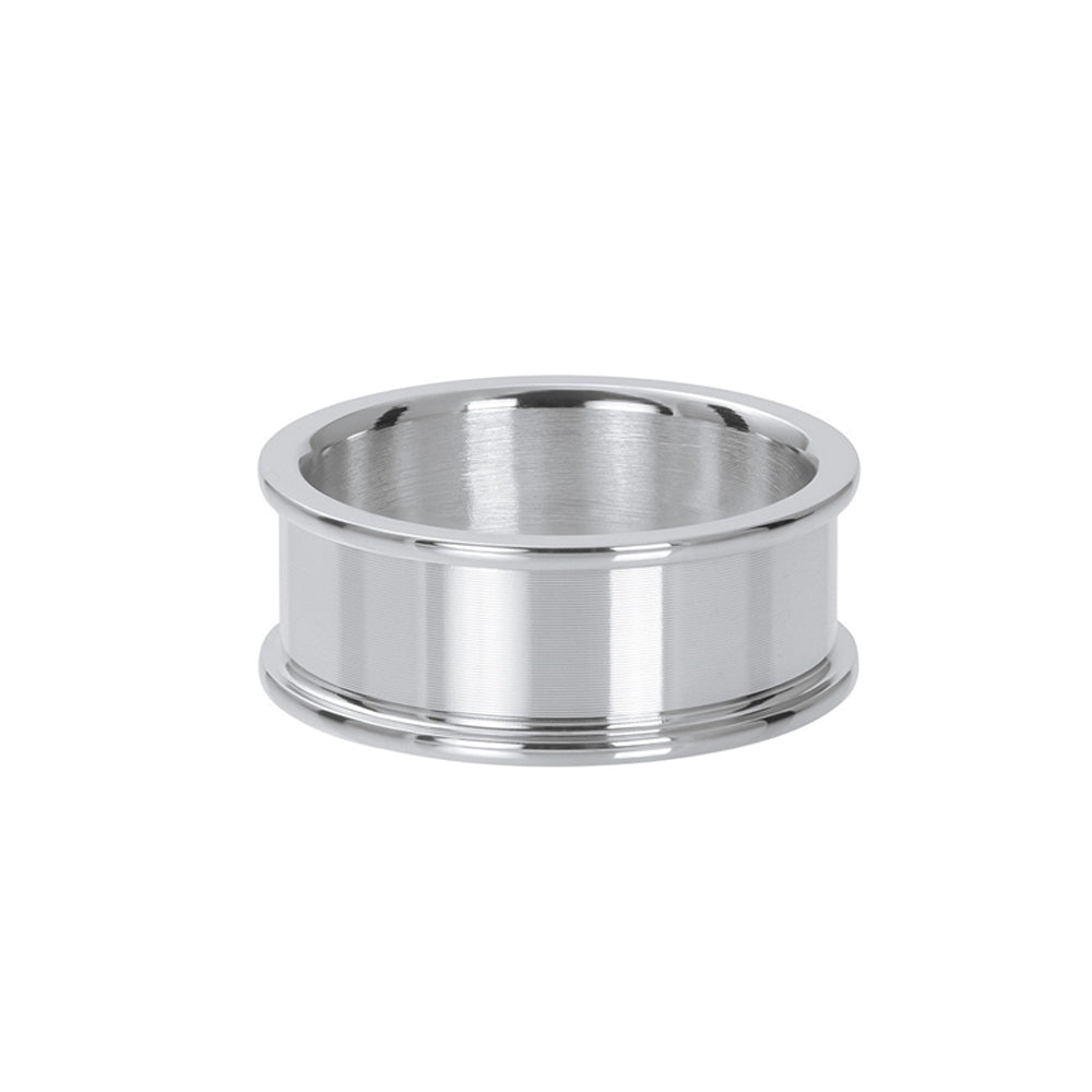 Zilverkleurige IXXXI basisring voor dames in 8 mm breedte.