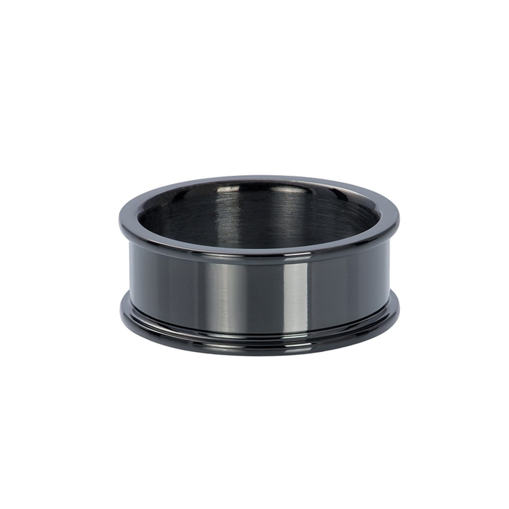 Zwarte IXXXI basisring voor dames in 8 mm breedte.