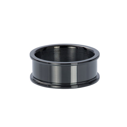 Zwarte IXXXI basisring voor dames in 8 mm breedte.