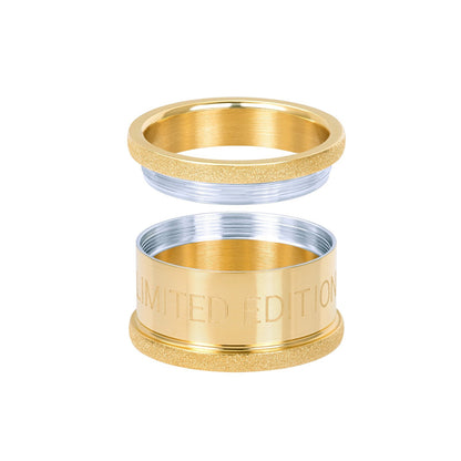 Goudkleurige Limited Edition IXXXI basisring voor dames in 12 mm breedte.