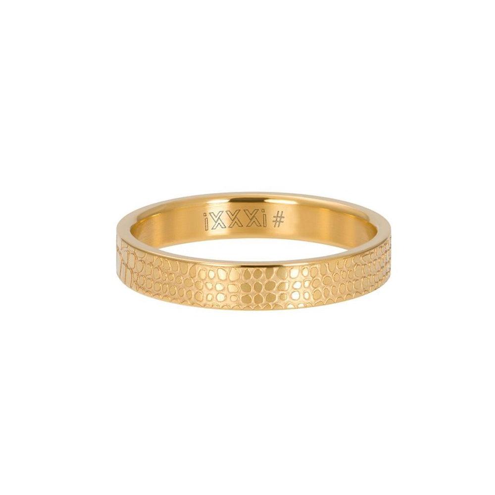 Goudkleurige IXXXI dames vulring met een giraffe patroon. 