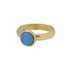 Goudkleurige IXXXI dames vulring met een grote ronde steen in blauw.