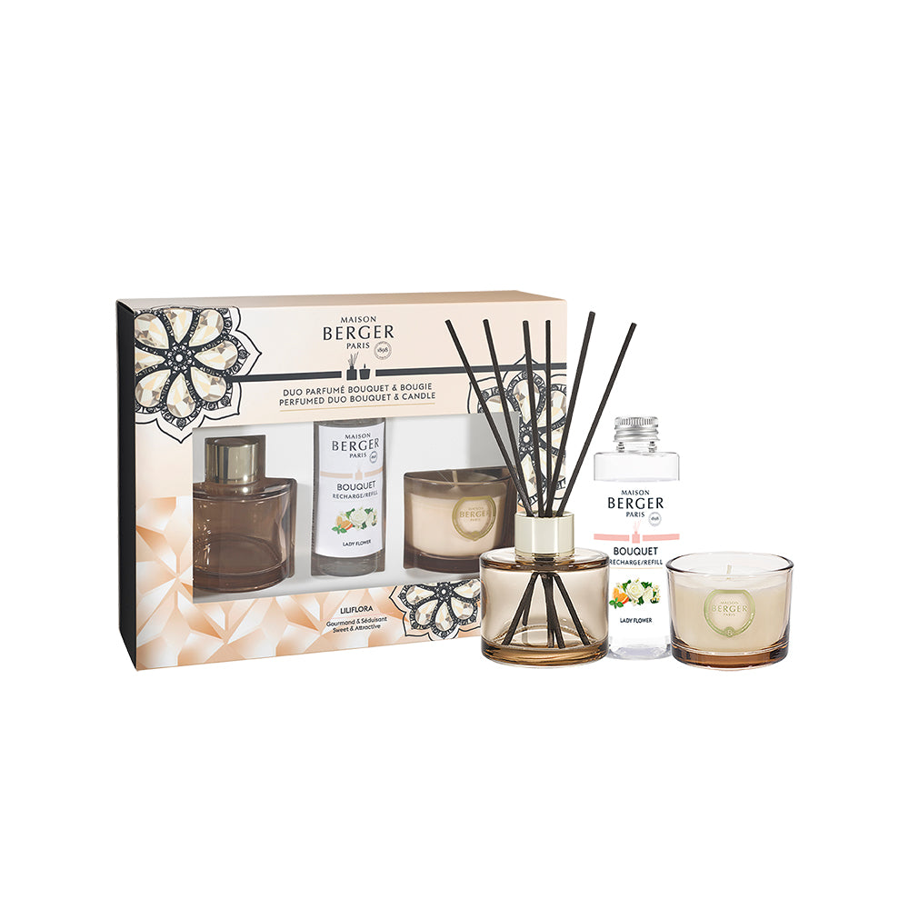Lampe Berger - Duo Giftset - Mini Geurkaars &amp; Parfumverspreider - Eternity Nude