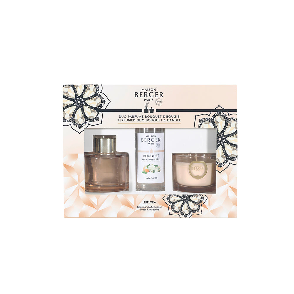 Lampe Berger - Duo Giftset - Mini Geurkaars &amp; Parfumverspreider - Eternity Nude