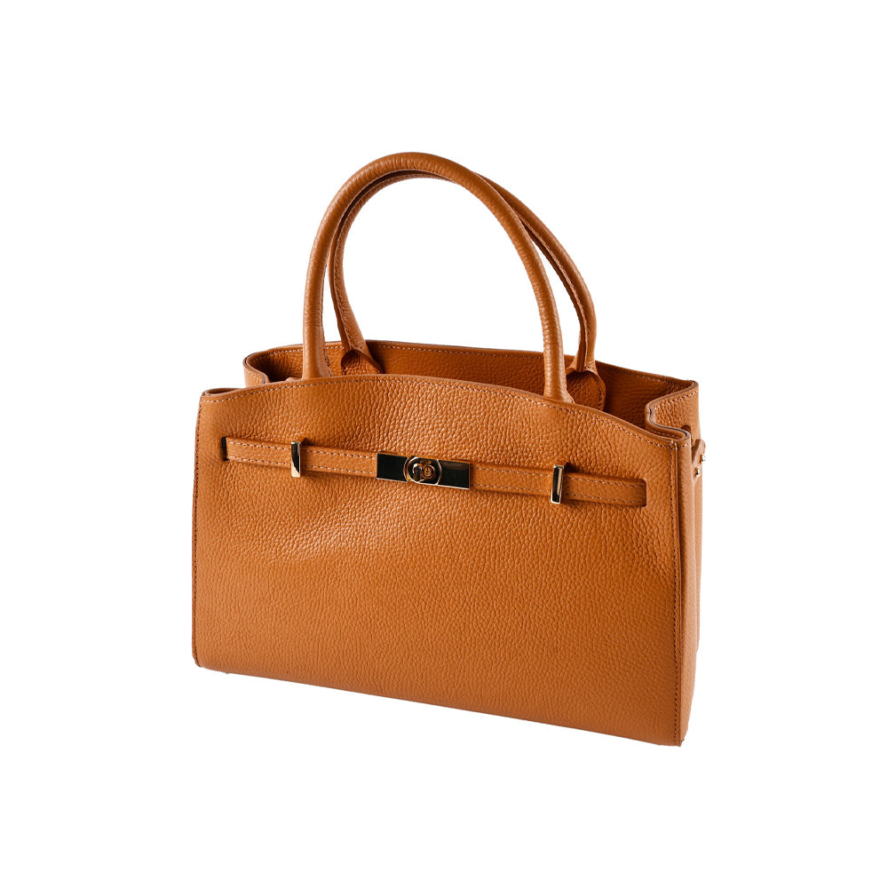 Lederen Handtas Inspired - Cognac