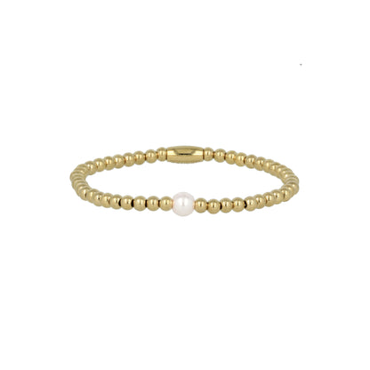 My Bendel - Kralen Armband Met Witte Parel