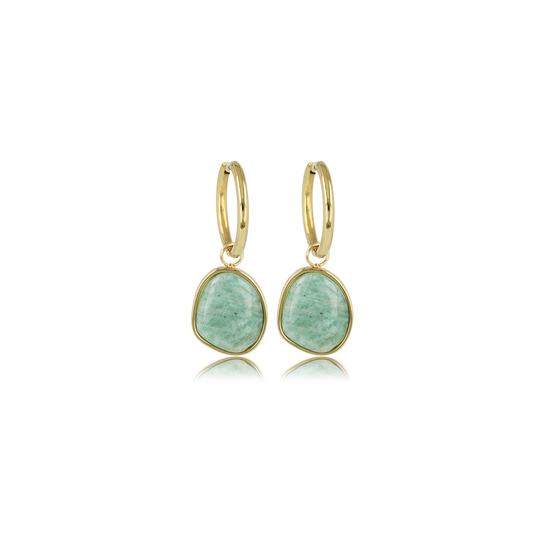 My Bendel - Klassieke Oorbellen Met Amazonite Edelsteen