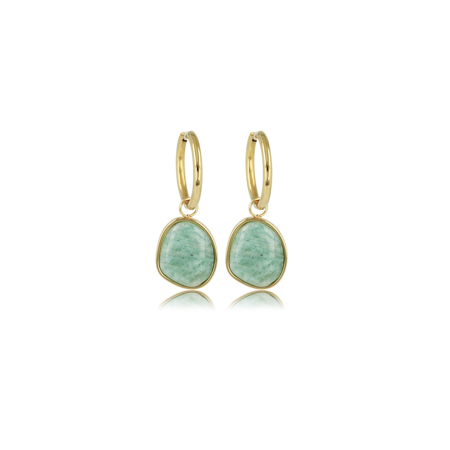 My Bendel - Klassieke Oorbellen Met Amazonite Edelsteen