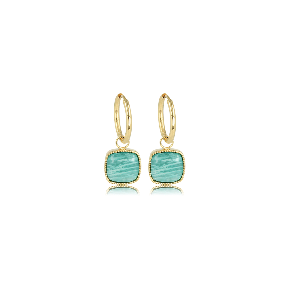 My Bendel - Oorbellen Met Amazonite Edelsteen