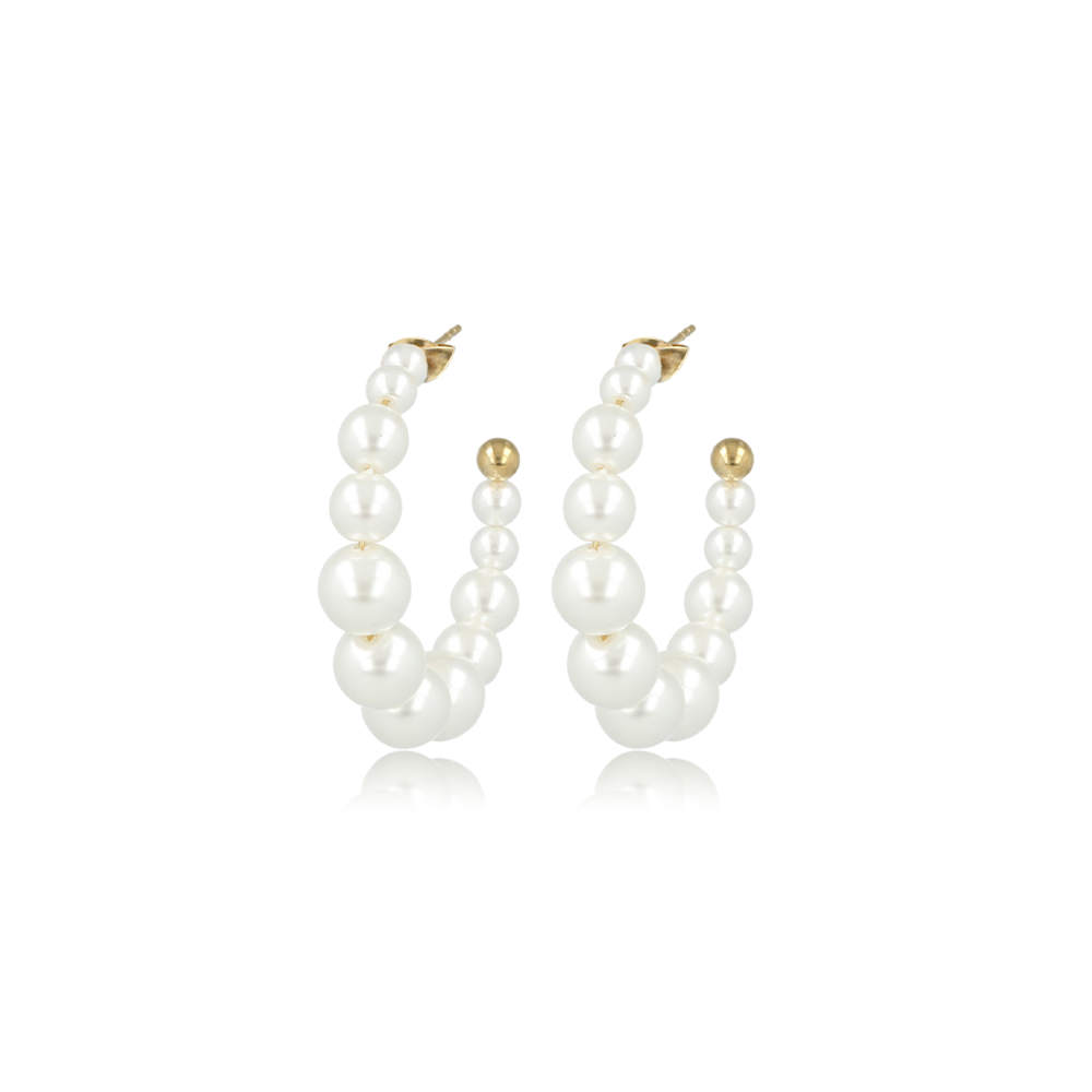 My Bendel - Gouden Parel Creolen