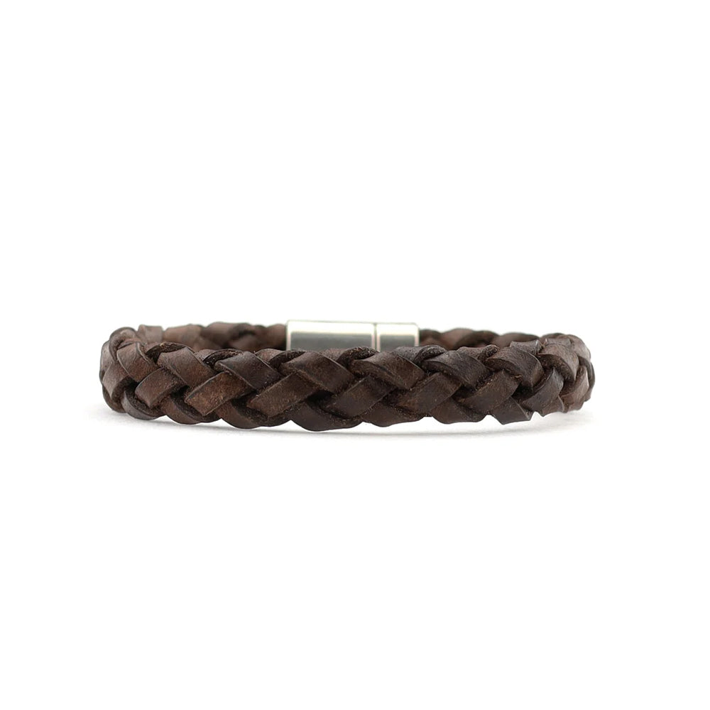 QOSS Heren Armband - Bart - Bruin Leer