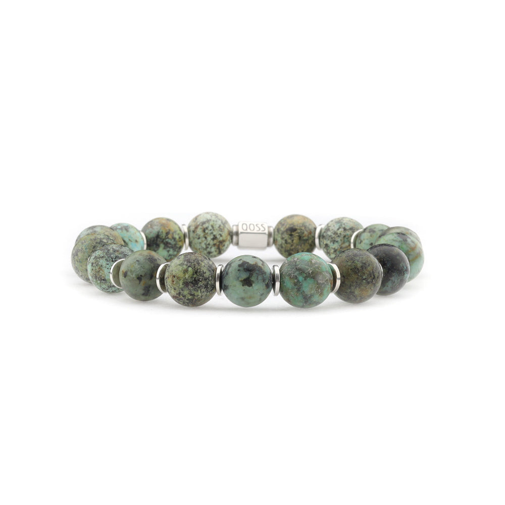 qoss herenarmband kralen in african-turquoise kleur