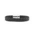 qoss herenarmband zwart leer gevlochten met zilverkleurige sluiting