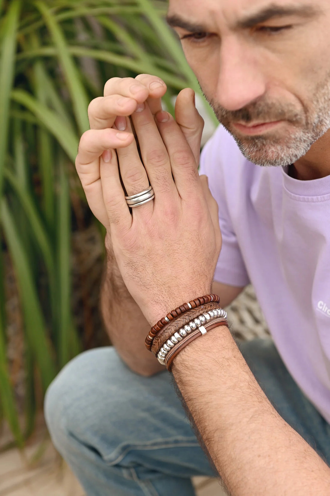 QOSS Heren Armband - Vic - Cognac
