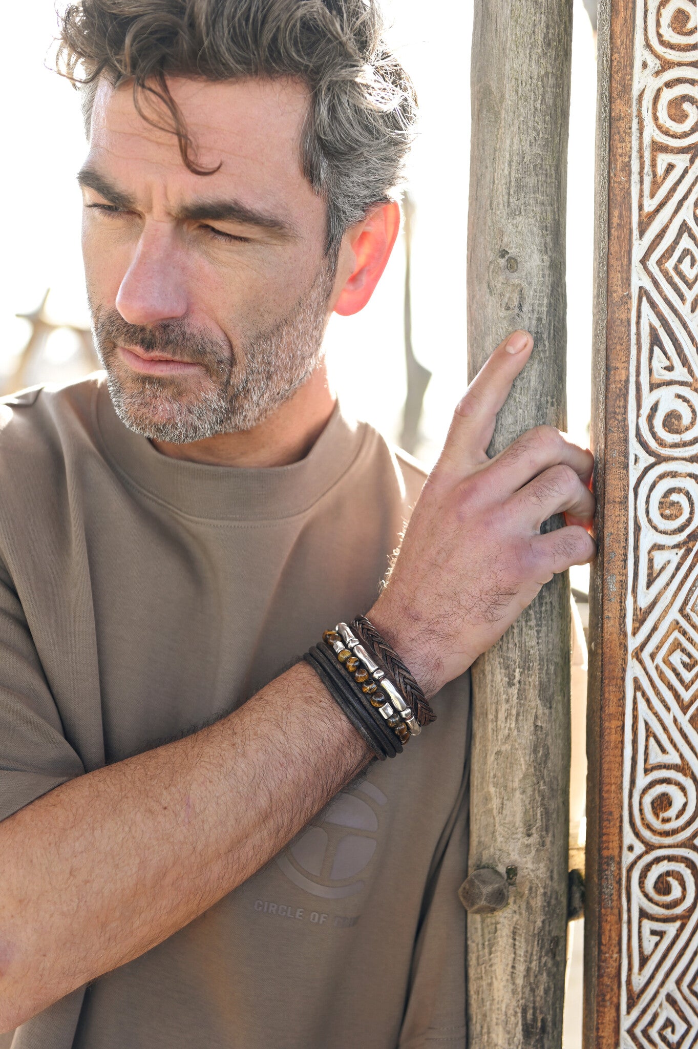 QOSS Heren Armband - Wout - Zwart Leer