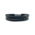 Qoss herenarmband zwart leer met zilverkleurige suiting 3 strengen