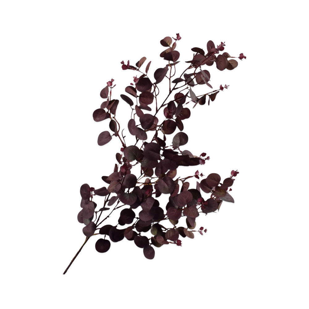 Zijden Bloemen - Silk-ka - Eucalyptus Tak Bordeaux