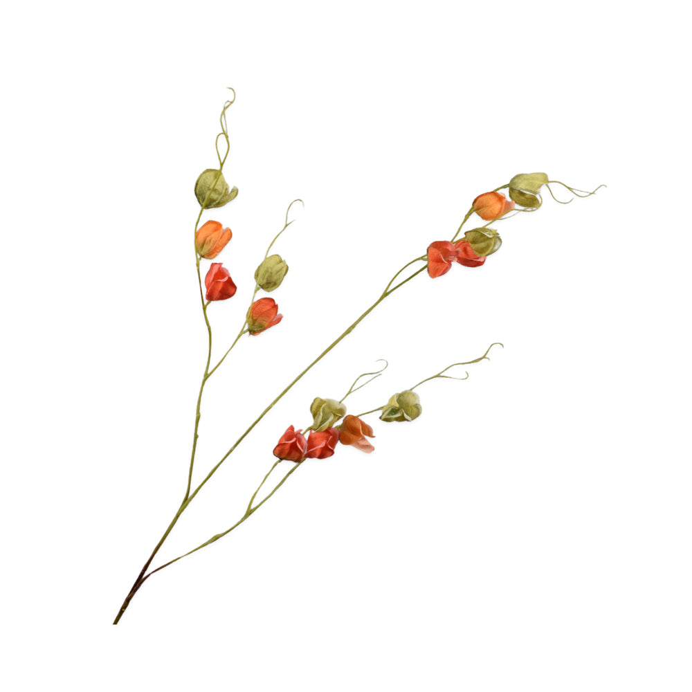 Zijden Bloemen - Silk-Ka - Physalis Tak Oranje Groen