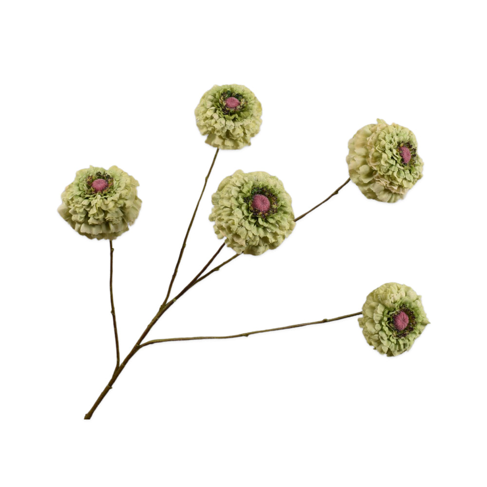 Zijden Bloemen - Silk-Ka - Zinnia Tak Groen