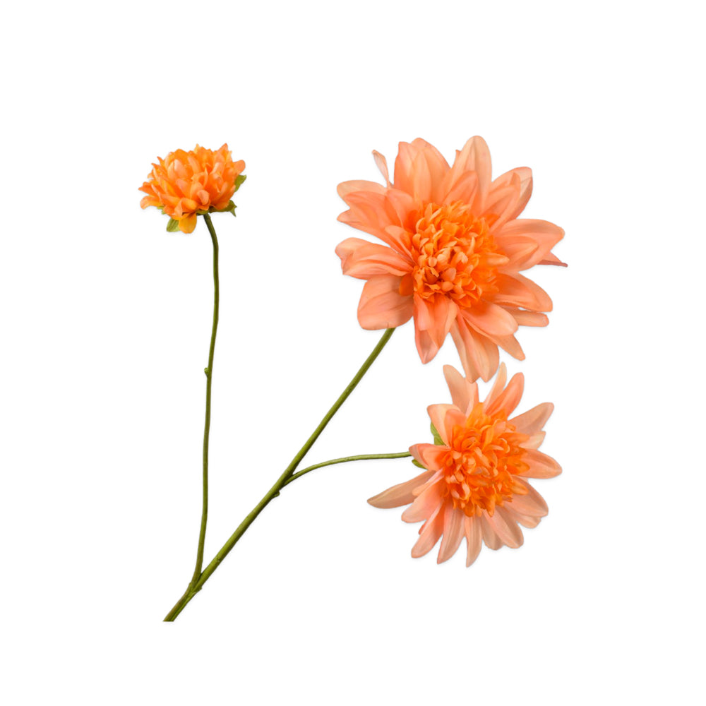 Zijden Bloemen - Silk-Ka - Dahlia Tak Oranje