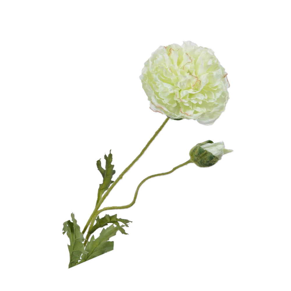 Zijden Bloemen - Silk-ka - Klaproos Wit / Groen