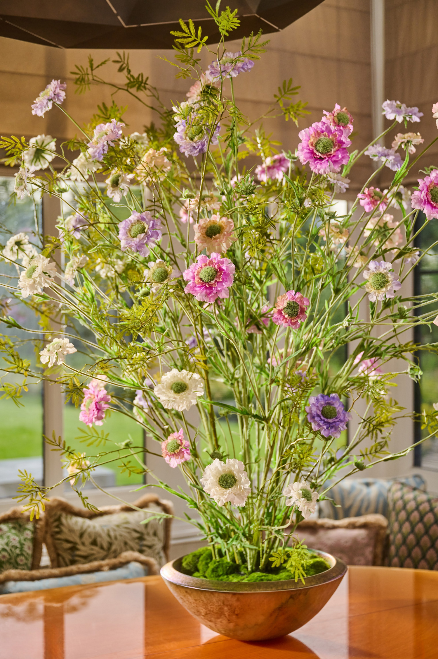 scabiosa bloemen van zijden