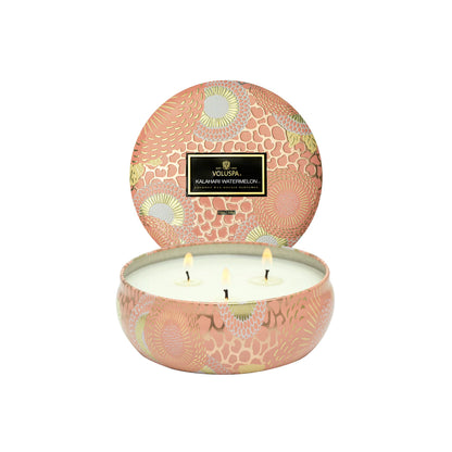 voluspa geurkaarsje Kalahari watermelon groot blikje