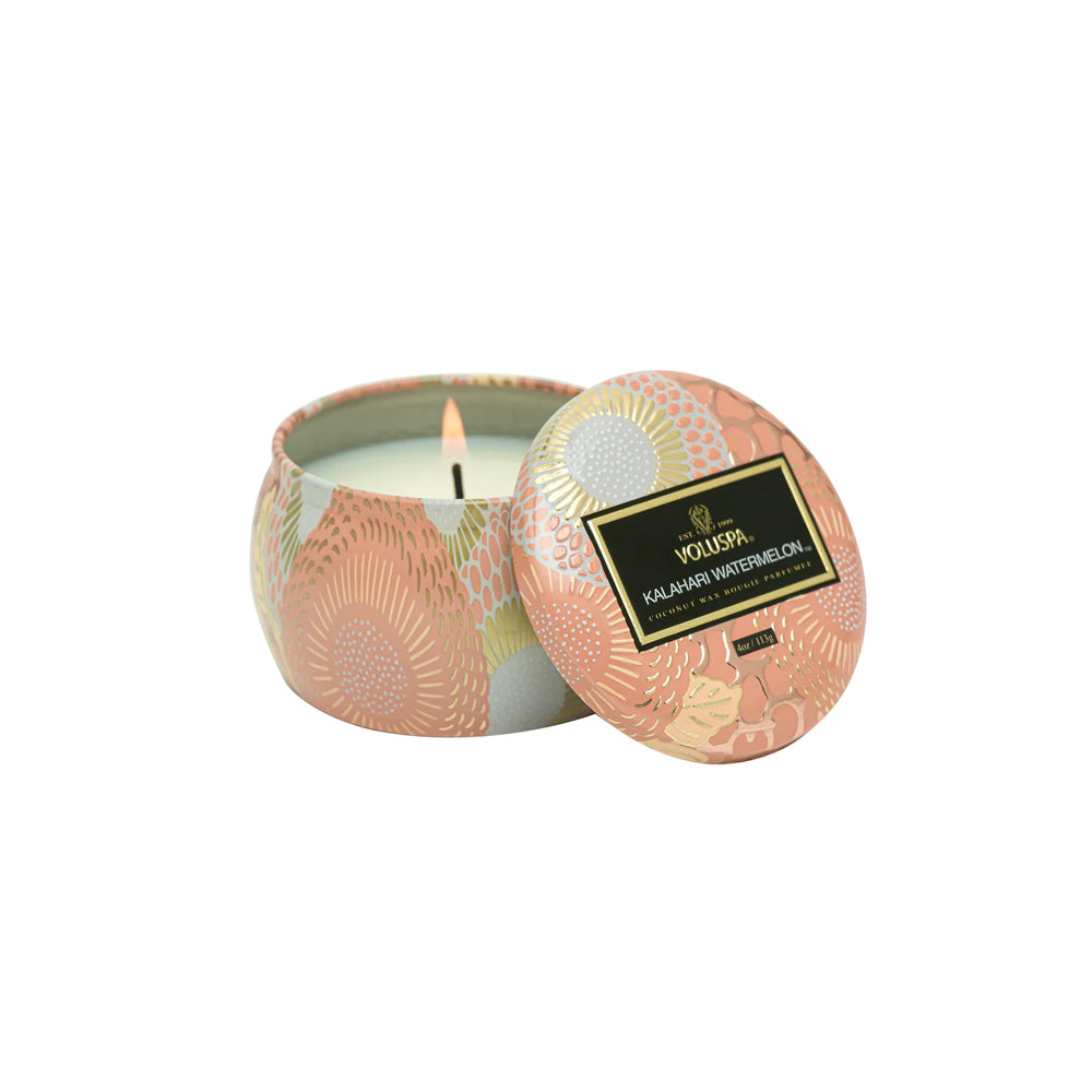 voluspa geurkaarsje Kalahari watermelon mini blikje