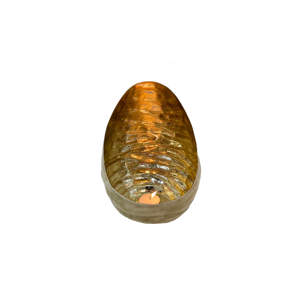 Waxinelichthouder - Oyster Beige Gold - Medium