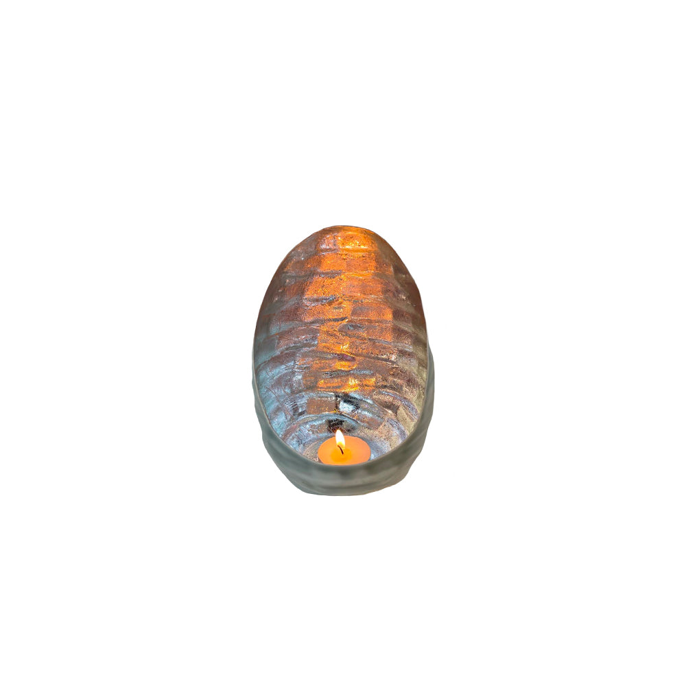 Waxinelichthouder - Oyster Grey Silver - Small