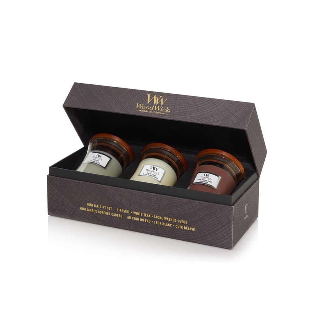 WoodWick  - Deluxe Giftset Woody - 3 Mini&