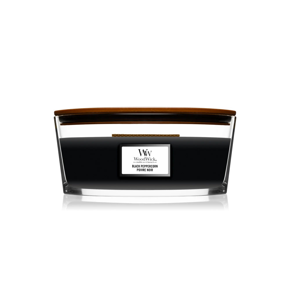 woodwick geurkaars ellipse black peppercorn