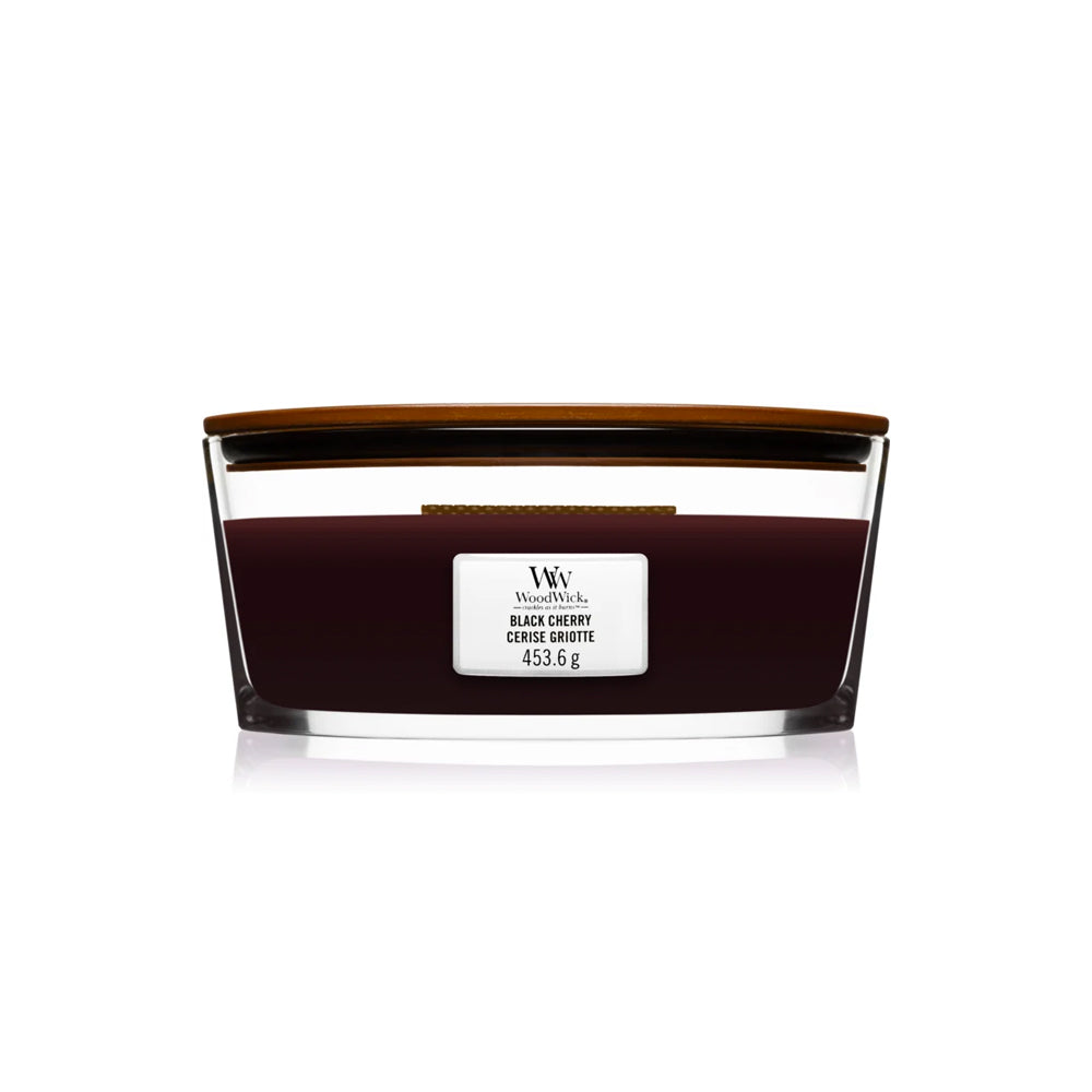 woodwick geurkaars ellipse black cherry