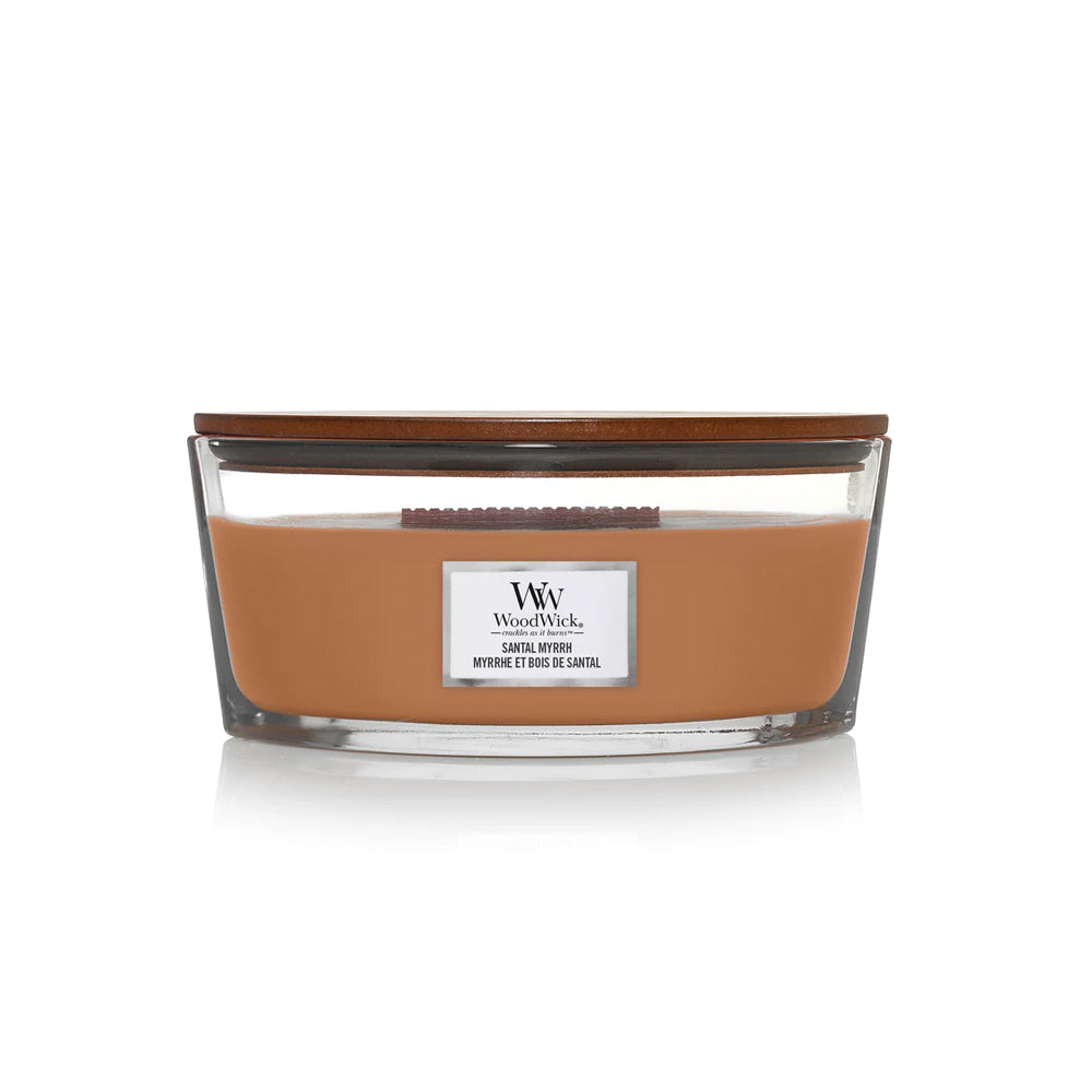 woodwick geurkaars ellipse santal myrrh