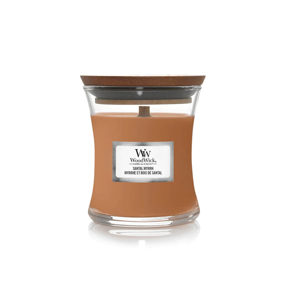 woodwick geurkaars medium santal myrrh