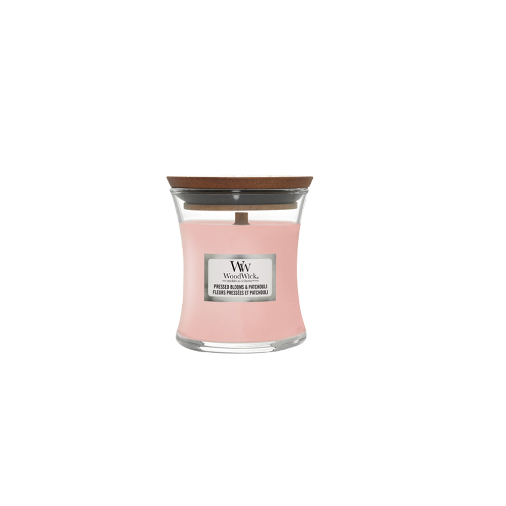 woodwick geurkaars mini pressed Blooms &amp; patchouli