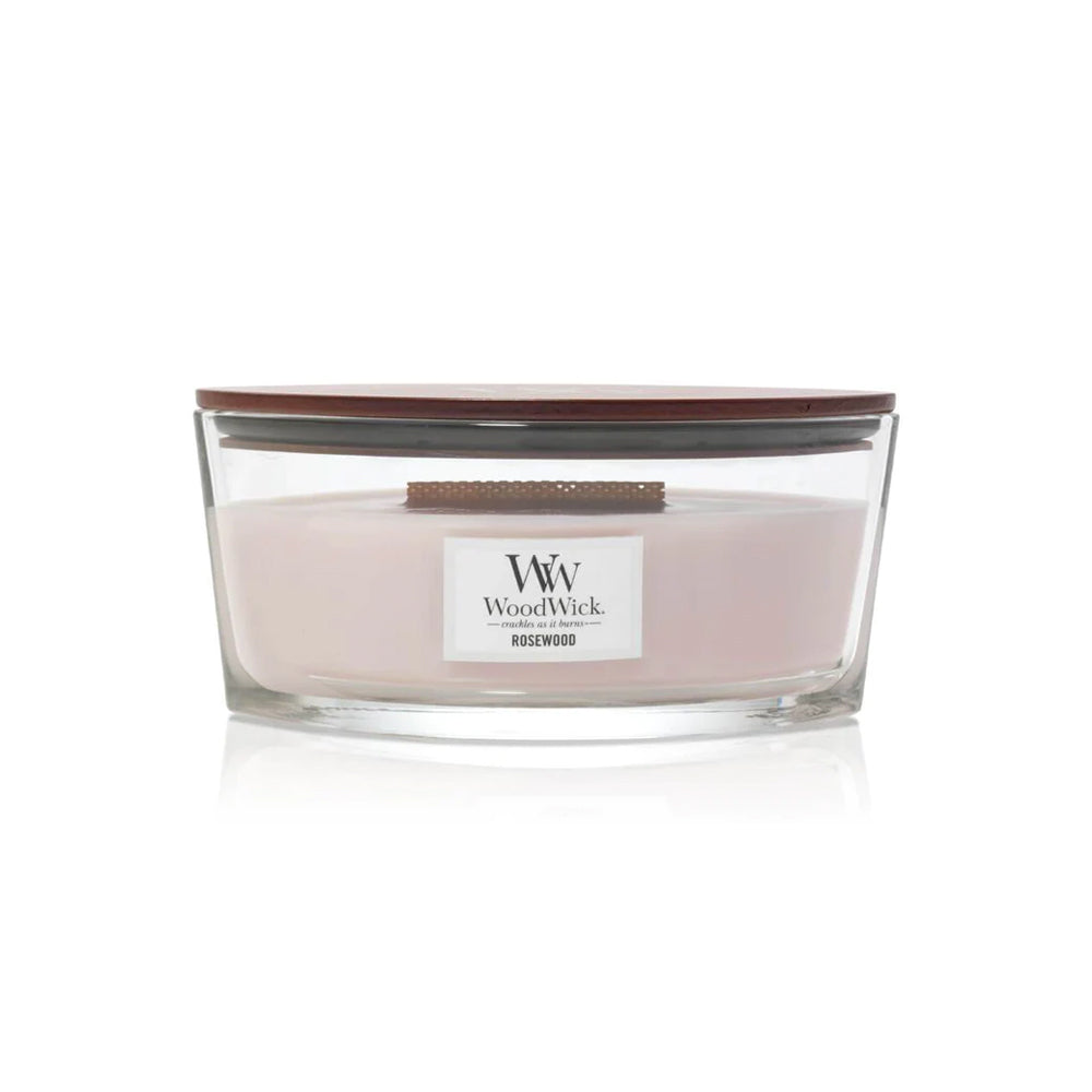 woodwick geurkaars ellipse rosewood