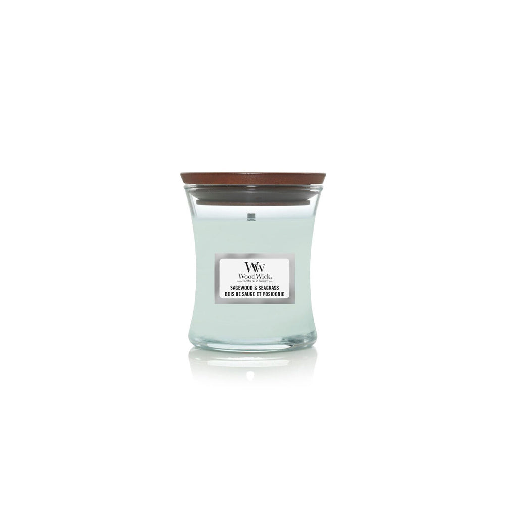 woodwick geurkaars sagewood &amp; seagrass