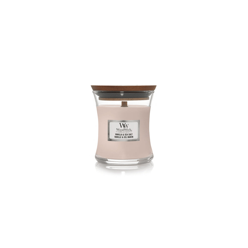 woodwick geurkaars mini vanilla sea salt