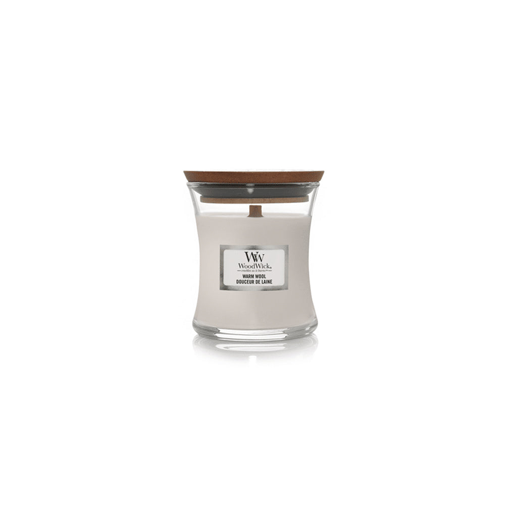 woodwick geurkaars warm wool mini