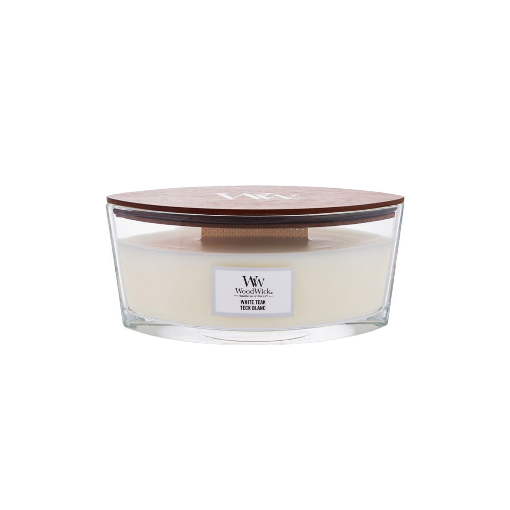 woodwick geurkaars ellipse white teak