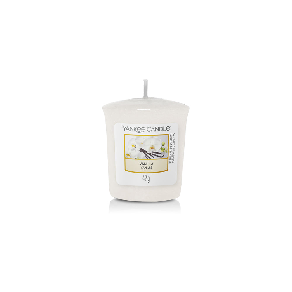 rood Yankee Candle votive geurkaarsje vanilla