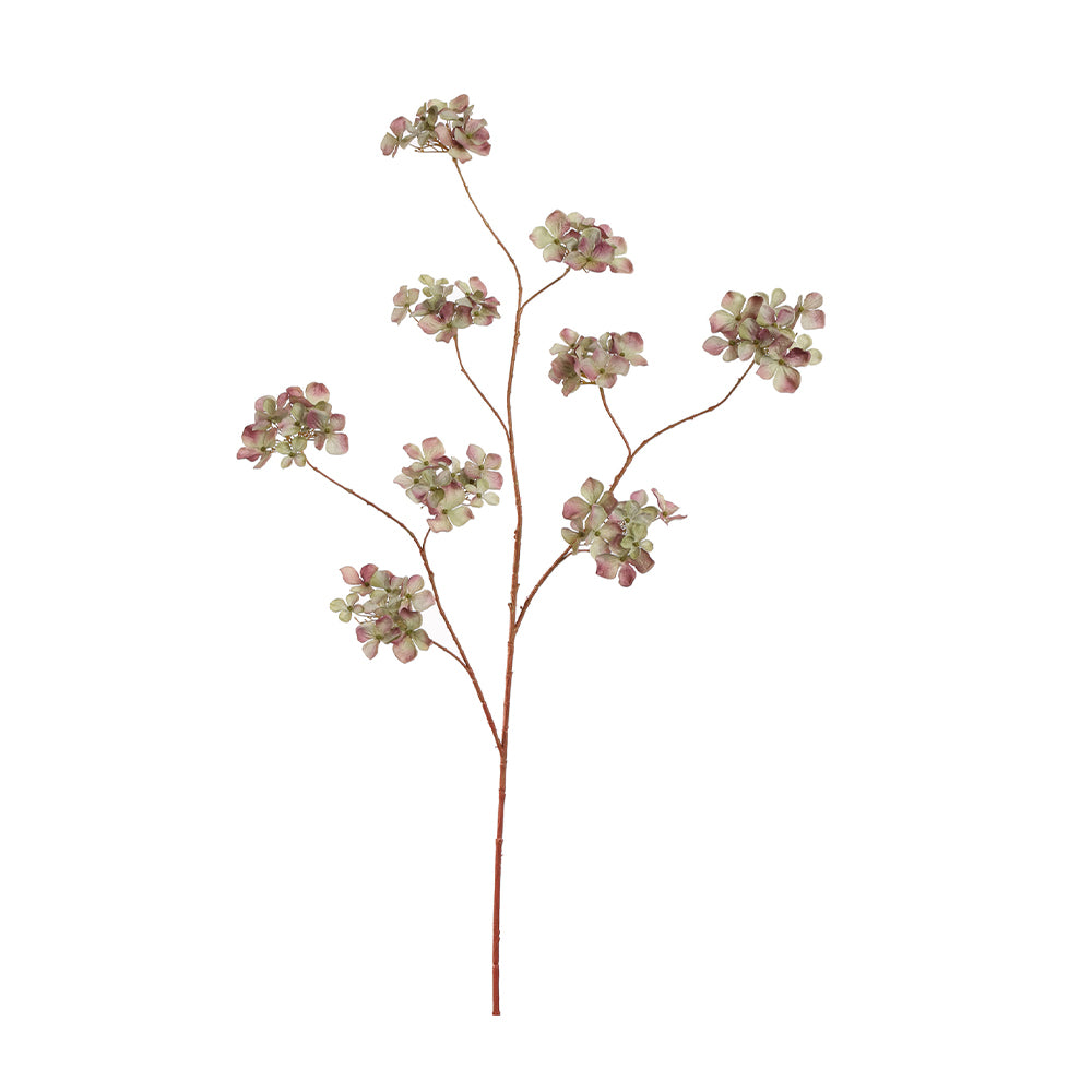 Zijden Bloemen - Hortensia Tak Groen / Roze