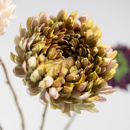 Zijden Bloemen - Silk-ka - Chrysant Mauve / Groen